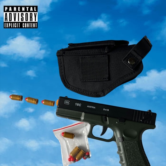 Realistic Rubber Bullet Toy Gun & Holster Green Safe Shooting Game Kids & Adults - Picture 1 of 8
